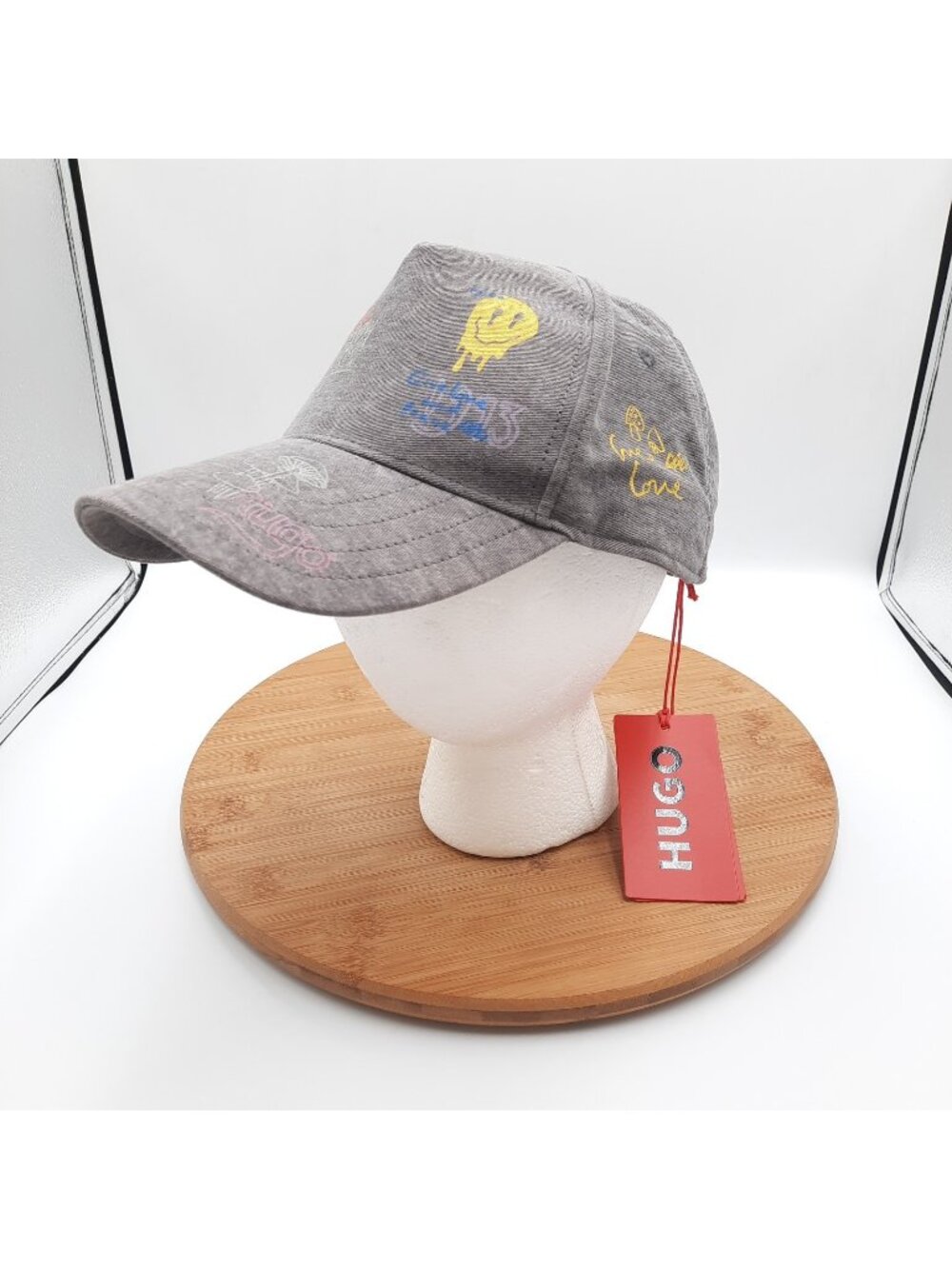 Hugo Boss Hat Gray Groovy Love Mushroom Free Yourself Snapback One Size NEW